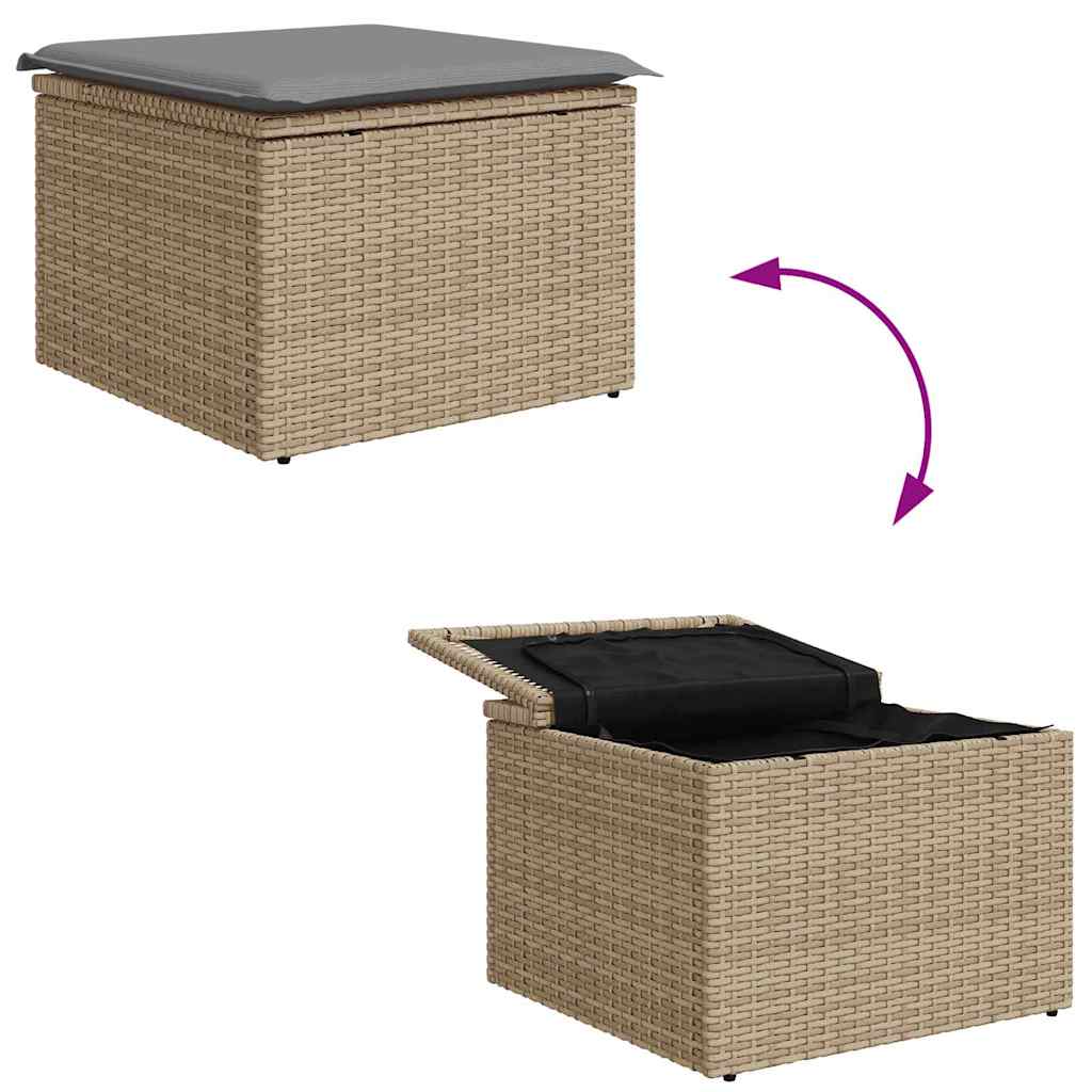 Garten-Sofa-Set mit Kissen 4 pcs Beige und Hellgrau
